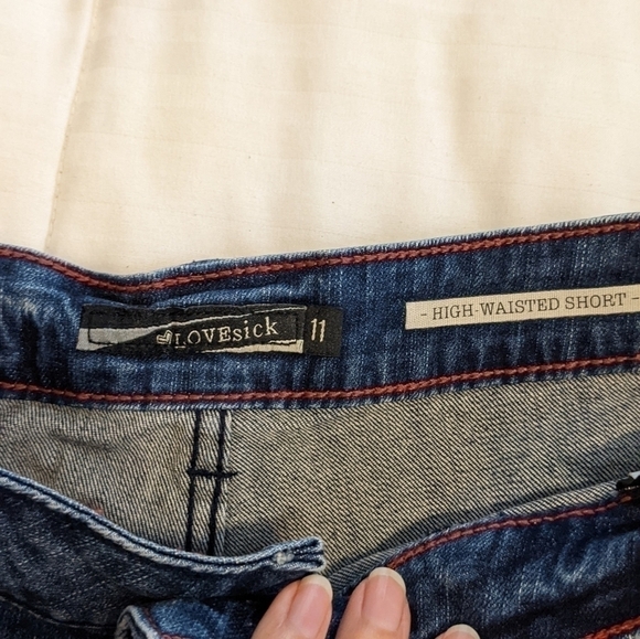 lovesick High waisted cutoff jean shorts size 11 - Picture 3 of 5